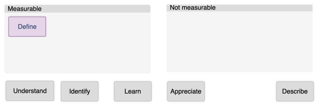 Drag and Drop activity showing two rectangular drop zones with draggable text elements below.