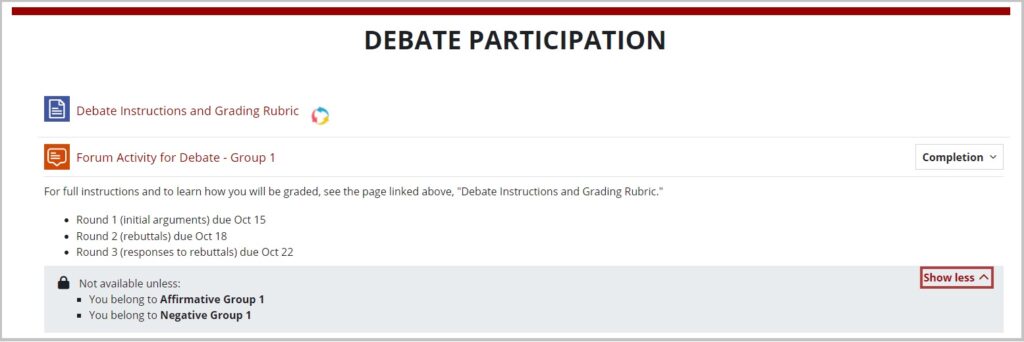 debate participation screenshot