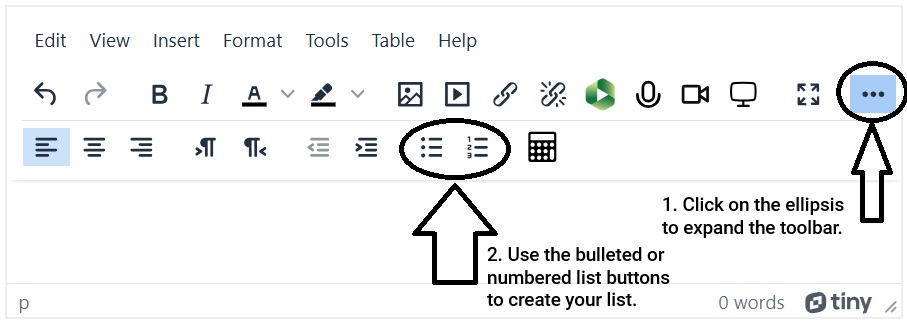 Screenshot of where to create lists in Moodle as described in article text.